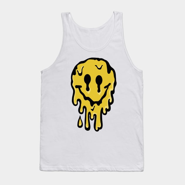 Acid Face Smiley Grime Melt Tank Top by DankFutura